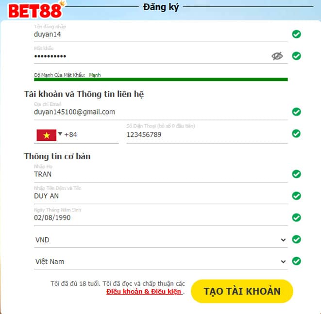 Đăng ký Dafabet