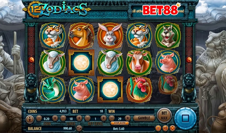 cách chơi 12 Zodiacs Slot